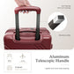 Alpha Joy Hard-shell ABS+PC Rolling Luggage 20" Carry-on Luggage with USB Port, Ruby