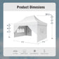 10'x 15' Easy Setup Pop Up Canopy with 4 Removable Sidewalls & Carrying Bag,4 Weight Bags - White