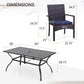 Alpha Joy 7-Piece Outdoor Patio Dining Set Wicker Rattan Chairs and Steel Table