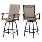 Sophia & William Outdoor Bar Stools Set of 2, Swivel Bar Chairs, Tall Patio Chairs, Outdoor High Top Chairs, Supports 300 lbs (Brown Fabric)