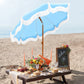 Alpha Joy 7FT Outdoor Parasol Beach Umbrella Fiberglass Ribs Umbrella with Tassel, Sky Blue