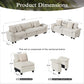Sophia&William Sectional Sofa Sets, Oversized Cloud Couch Set 5-Seat Chenille Modular Sectional Sofa with 5 Pilliows & Deep Seat, White
