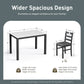 Alpha Joy Farmhouse Dining Table Set for 4, Faux Marble Rectangular Table with Solid Wood Paded Chairs