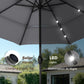 Alpha Joy 10ft 3 Tier Auto-tilt Outdoor Patio Umbrella Beach Garden Double Vented Table Umbrella with Solar Lights, Smoky Gray