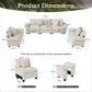 Sophia&William 123.6"L Modular Sectional Sofa Sets, Modern Cloud Couch 5-Seat 24.4"W Deep Sofa Sectional with 5 Pillows for Living Room,White
