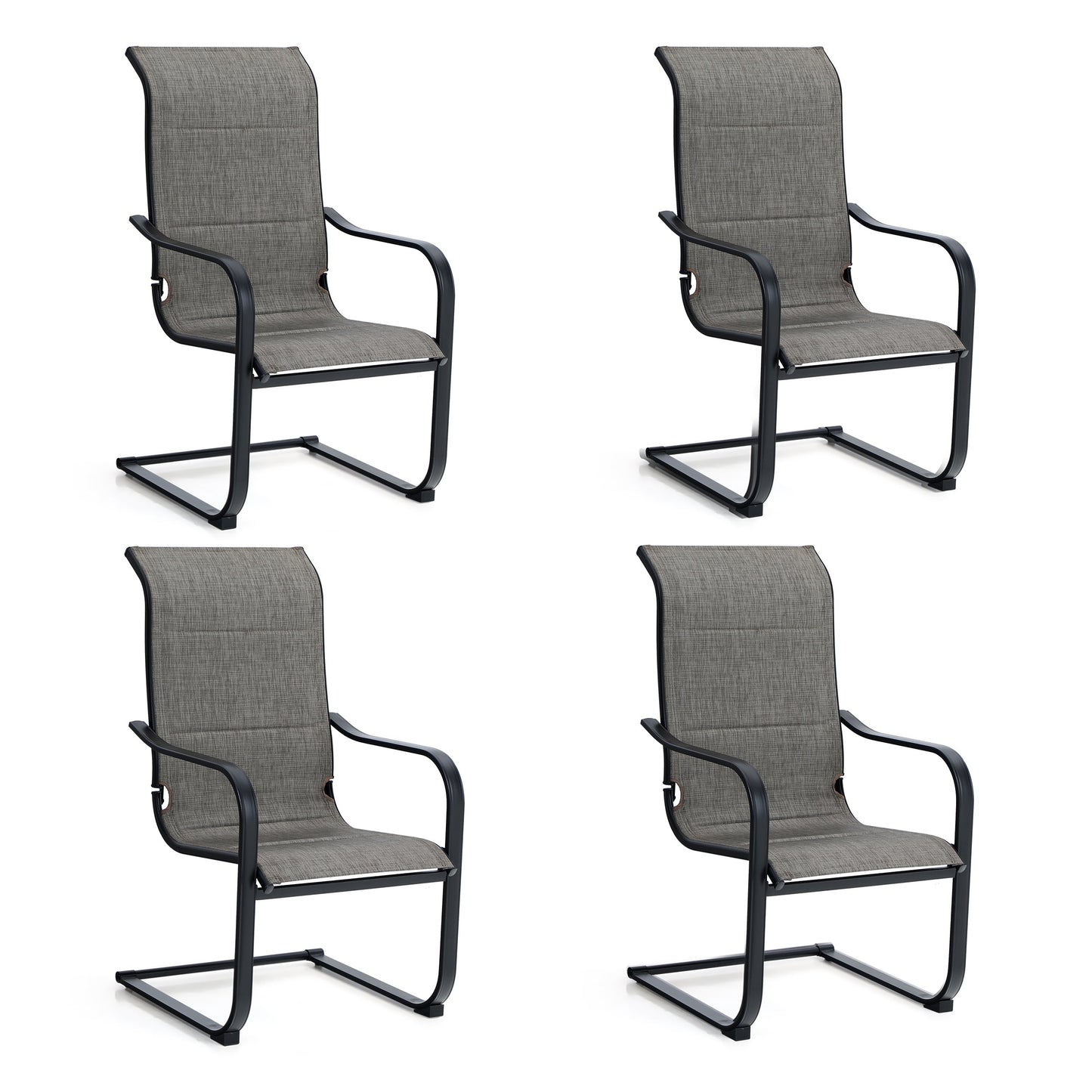 Sophia & William Patio Dining Chairs C Spring Motion Chairs for 4 High Back Patio Chairs Quick Dry Textilene Outdoor Furniture Support 350lbs for Lawn Garden Balcony Pool Backyard Weather Resistant