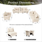 Sophia&William 6-Seat Sectional Sofa Sets, Modern Cloud Couch Deep Seat Modular Sofa with Corduroy Fabric & 6 Pillows for Living Room, Apartment, Beige
