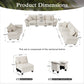 Sophia&William 6-Seat Sectional Sofa Sets, Modern Cloud Couch Deep Seat Modular Sofa with Corduroy Frame & 6 Pillows for Living Room, Apartment, White