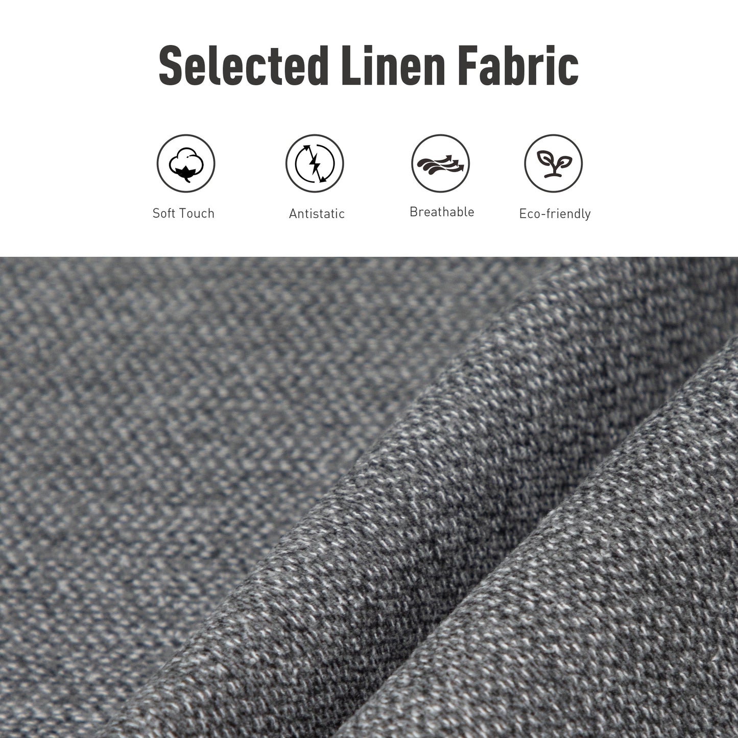 Sophia & William Modular Sectional Sofa with Storage 4 Seat Modern U-shaped Linen Couch with Ottomans & 5.1" Thicken Gray Cushions for Living Room, Bedroom