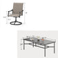 Sophia & William 9 Pieces Outdoor Metal Patio Dining Set Swivel Textilene Chairs and 82.7inch Table Set for 8