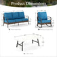 Sophia & William 5 Seat Patio Conversation Set,Outdoor Furniture Set with Rocking Chairs, Pacific Blue