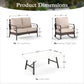 Sophia & William 4 Seat Patio Conversation Set,Outdoor Furniture Set with Rocking Chairs & Loveseat, Beige