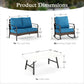 Sophia & William 4 Seat Patio Conversation Set,Outdoor Furniture Set with Rocking Chairs & Loveseat, Pacific Blue