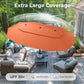 Alpha Joy 15ft Outdoor Patio Umbrella Extra-Large Double-Sided Garden Umbrella with Ventilation and Base - Orange Red