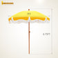 Alpha Joy 7FT Outdoor Parasol Beach Umbrella Fiberglass Ribs Umbrella with Tassel, Yellow