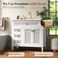 Sophia & William 36inch Bathroom Vanity with 5inch Deep Sink Freestanding Wood Bathroom Cabinet Vanity with 2 Doors & 2 Drawers & Adjustable Shelf, White