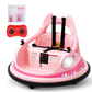 Sophia&William Bumper Car for Kids 12V Battery Powered Ride on w/Bluetooth Music, LED Lights, Remote Control, Electric Toy Car in 2 MPH with DIY Stickers, Pink