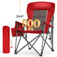 Sophia & William Oversized Camping Chair Heavy Duty High Back Camping Chairs 500lbs Capacity Folding Lawn Chairs with Cup Holder, Portable for Outdoor, Beach and Picnic, Red