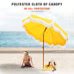 Alpha Joy 7FT Outdoor Parasol Beach Umbrella Fiberglass Ribs Umbrella with Tassel, Yellow