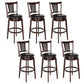 Sophia & William 30" Swivel Bar Stools, Set of 6 with Curved Backrest Durable Wood Frame Padded Counter Stools for Kitchen Island,Black