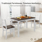Alpha Joy Farmhouse Dining Table Set for 4 Solid Wood Kitchen Chairs and Table Set