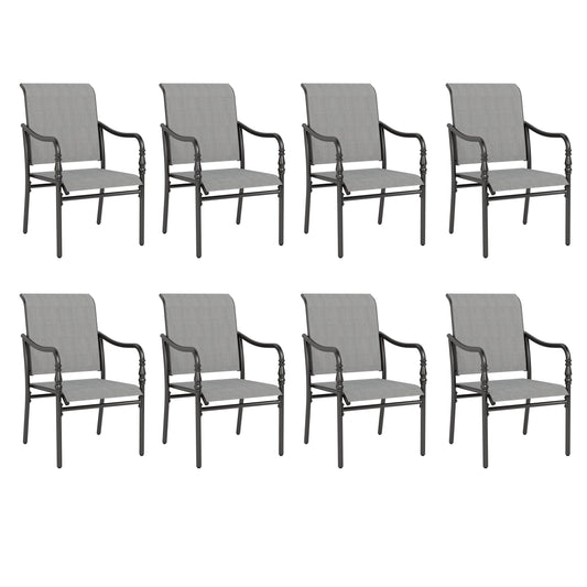 Sophia & William Patio Dining Chairs Outdoor Textilene Chairs Set of 8, Gray