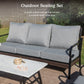 Sophia & William 7 Seat Patio Conversation Set,Outdoor Furniture Set with Rocking Chairs & Fixed Chairs, Gray
