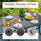 Alpha Joy 8-Piece Outdoor Patio Dining Set with 13 ft Beige Umbrella, Aluminum Textilene Chairs & Metal Table for 6