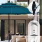 Alpha Joy 10ft 3-Tier Auto-Tilt Patio Umbrella, Steel Pole & Ribs ¨C Double Vented, Push-Button Tilt & Crank, Cerulean