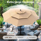 Alpha Joy 10ft 3 Tier Auto-Tilt Outdoor Patio Umbrella Beach Garden Double Vented Table Umbrella with Push Button and Crank, Beige