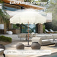 Alpha Joy 7FT Outdoor Parasol Beach Umbrella Fiberglass Ribs Umbrella with Tassel, Ivory