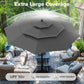 Alpha Joy 10ft 3 Tier Auto-Tilt Outdoor Patio Umbrella Beach Garden Double Vented Table Umbrella with Push Button and Crank, Smoky Gray