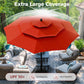 Alpha Joy 10ft 3 Tier Auto-tilt Outdoor Patio Umbrella Beach Garden Double Vented Table Umbrella with Push Button Tilt and Crank, Orange Red