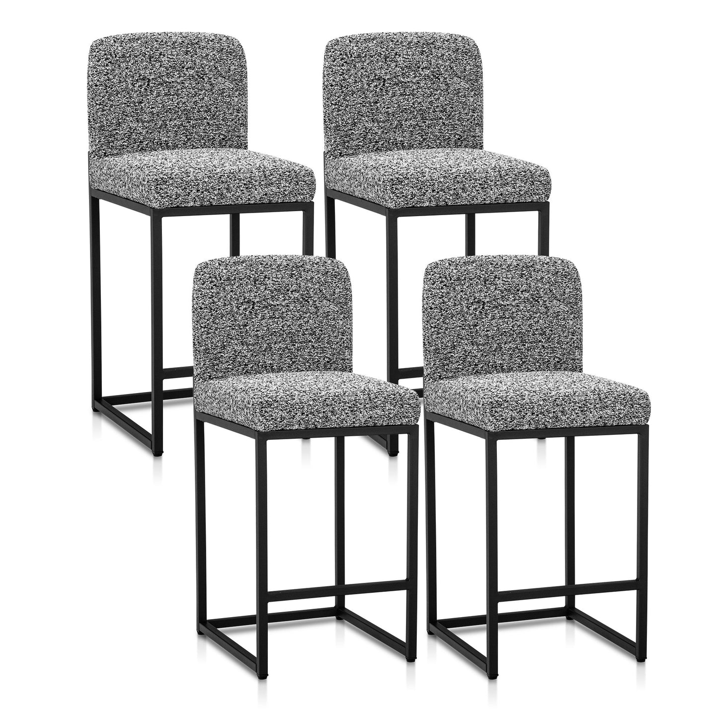Sophia & William Counter Height Bar Stools with High Backrest 2 Pack Soft & Durable Chenille Fabric Bar Stools for Kitchen Island, Gray