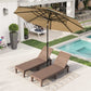 Alpha Joy 10ft 3 Tier Auto-Tilt Outdoor Patio Umbrella Beach Garden Double Vented Table Umbrella with Push Button and Crank, Beige