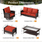 Sophia & William 6 Pieces Outdoor Furniture Set with Swivel Chairs 7-Seat Wicker Patio Conversation Set with Thickened Cushions