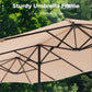 Sophia & William 8-Piece Outdoor Patio Set with 13 ft Beige Umbrella, Textilene Chairs & Rectangle Table for 6