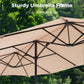 Sophia & William 8-Piece Outdoor Patio Dining Set with 13 ft Beige Umbrella, Padded Textilene Chairs & Rectangle Table for 6