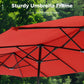 Alpha Joy 8-Piece Outdoor Patio Dining Set with 13 ft Orange Red Umbrella, Cushioned Swivel Chairs & Fixed Chairs & Metal Table for 6