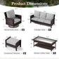 Sophia & William 6 Pieces Outdoor Furniture Set with Swivel Chairs 7-Seat Wicker Patio Conversation Set with Thickened Cushions