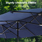 Alpha Joy 8-Piece Outdoor Patio Dining Set with 13 ft Navy Blue Umbrella, Cushioned Chairs & Metal Table for 6