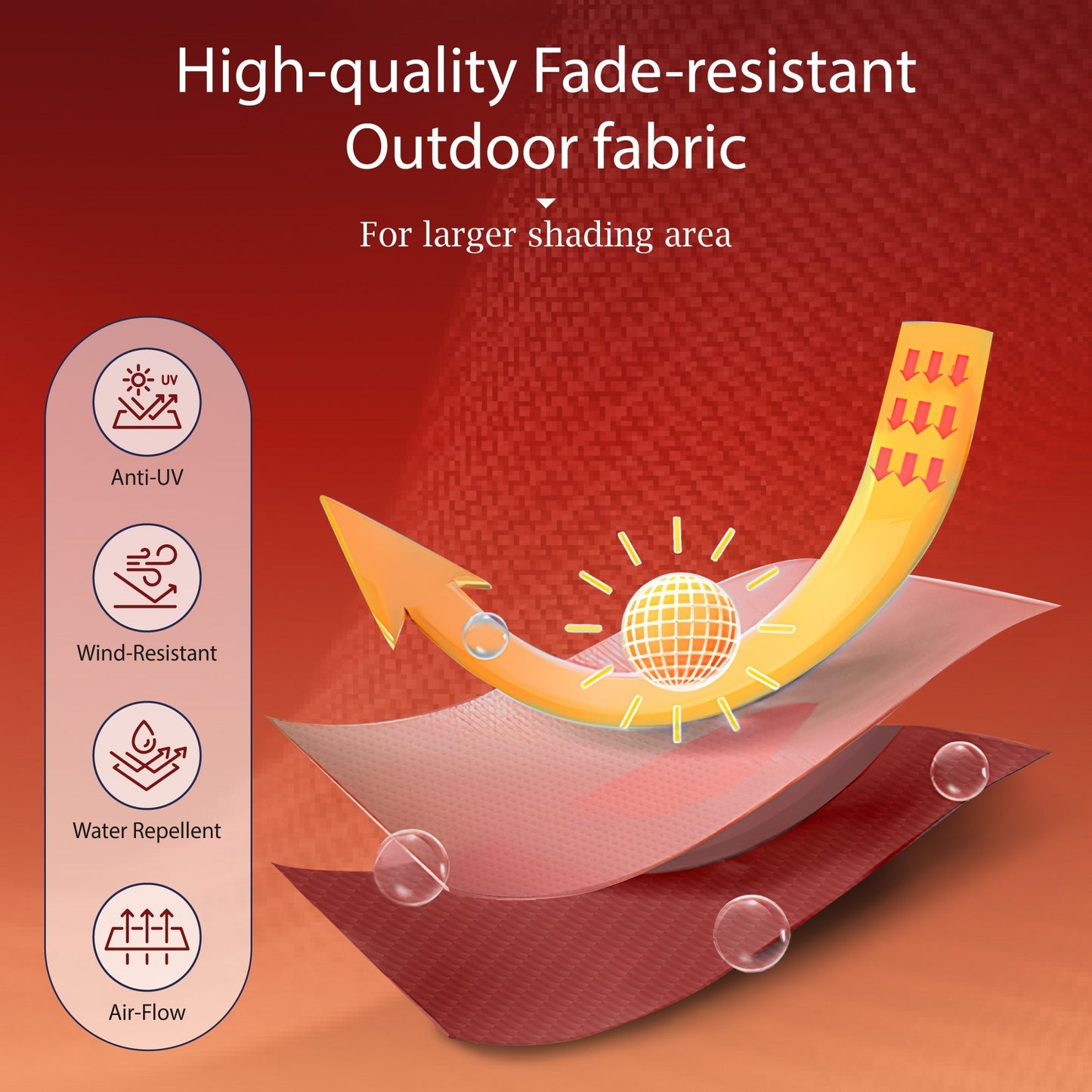 Alpha Joy 13x6.5ft Double-Sided Extra Large Outdoor Patio Market Rectangle Umbrella with Crank Handle, Red