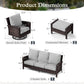 Sophia & William 5 Pieces Patio Furniture Set with Swivel Chairs 7-Seat Wicker Outdoor Conversation Set with Thickened Cushions