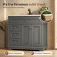 Sophia & William 36inch Bathroom Vanity with 5inch Deep Sink Freestanding Wood Bathroom Cabinet Vanity with 2 Doors with Shelf & 2 Drawers, Grey