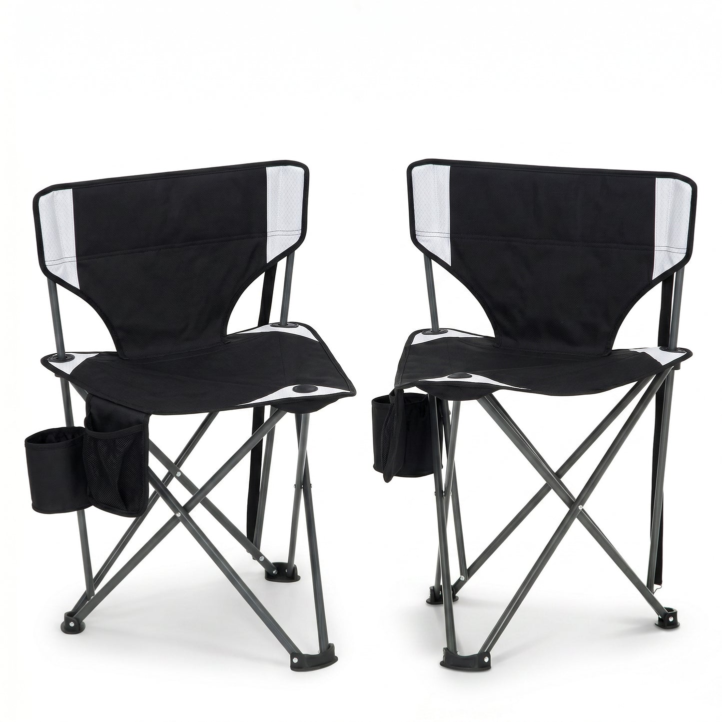 Sophia & William 2 Pack Hunting Chair 600D Waterproof Folding Hunting Blind Supports 230Lbs with Lumbar Support,Black