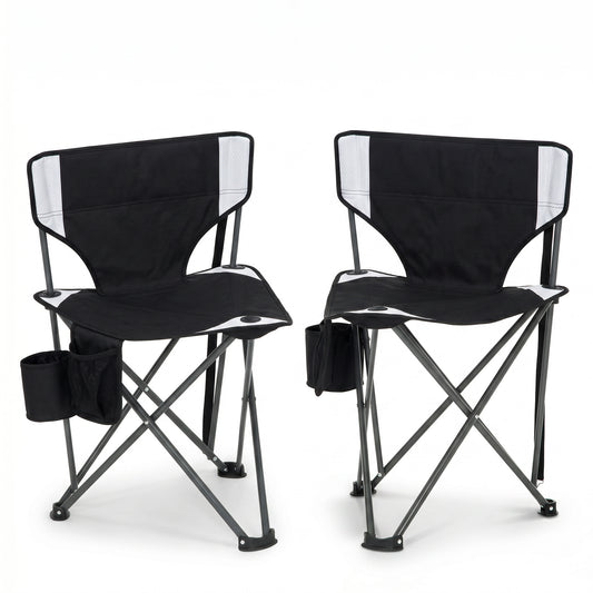 Sophia & William 2 Pack Hunting Chair 600D Waterproof Folding Hunting Blind Supports 230Lbs with Lumbar Support,Black
