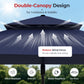 Alpha Joy 12x9ft Outdoor Patio Umbrella Large Rectangle Offset Cantilever Double Umbrella with 360¡ãRotation, Navy Blue