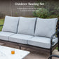 Sophia & William 7 Seat Patio Conversation Set,Outdoor Furniture Set with Rocking Chairs & Loveseat, Light Gray