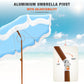 Alpha Joy 7FT Outdoor Parasol Beach Umbrella Fiberglass Ribs Umbrella with Tassel, Sky Blue