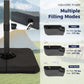 Alpha Joy 40'' Patio Fillable Square Umbrella Base, Black